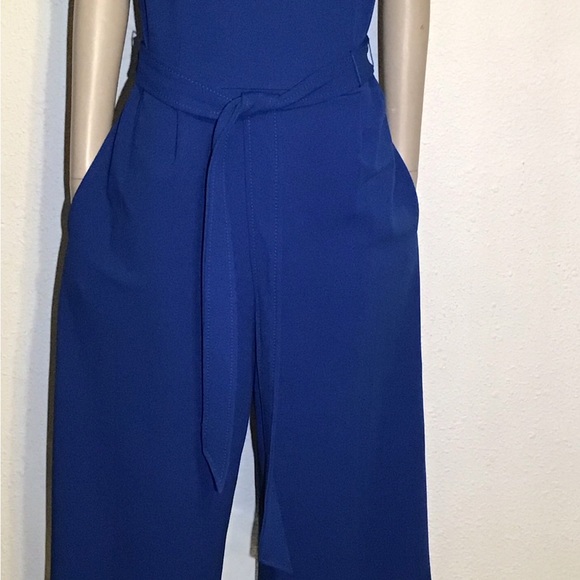 Calvin Klein blue cropped belted jumpsuit size 8 - Picture 5 of 7